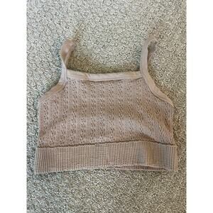 Nikibiki Ribbed Taupe Pull On Bralette One Size